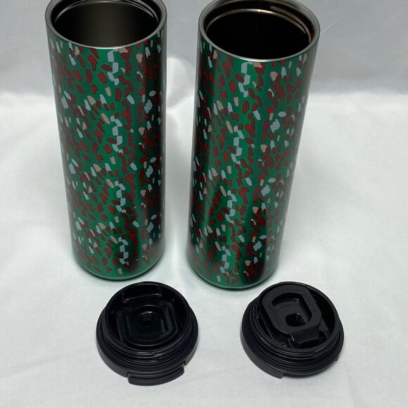 Starbucks 2019 Holiday Confetti Insulated 16oz Tumbler Set Of 2 Stainless Steel - Picture 10 of 12